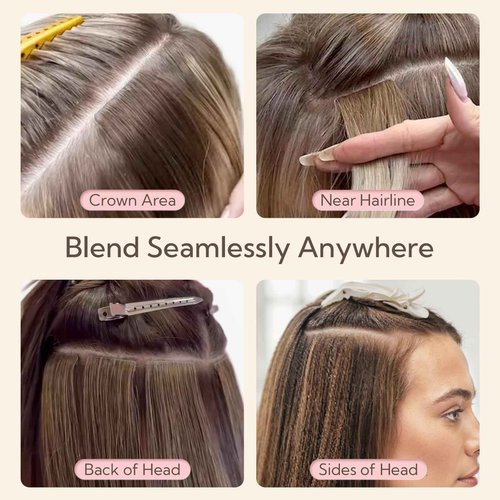 HOTBANANA Invisi Edge Tape in Hair Extensions Human Hair, 20inch 50g 20pcs Jet Black Invisible Tape in Extensions Straight Seamless Real Remy Hair Injected