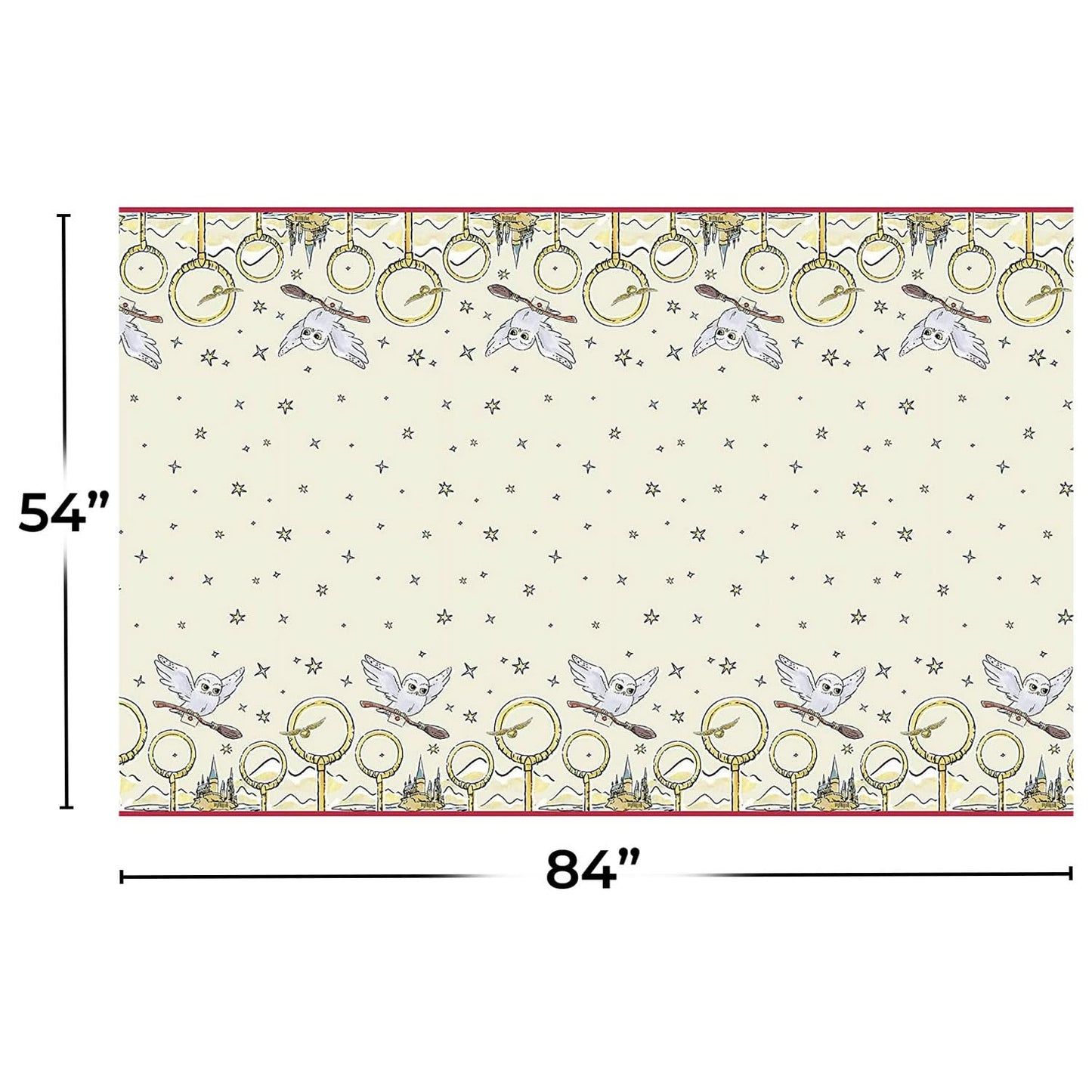 Harry Potter Rectangular Paper Table Cover - 54" x 84" | Magical Wizard Party Essential, Perfect For Birthdays, Themed Celebrations & More - 1 Pc