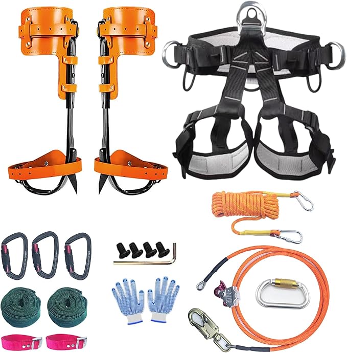 TraVisonyx Tree Climbing Gear, Tree Climbing Spikes，Arborist Equipment for Climbers, Hunting, Fruit Picking ，Logging Etc