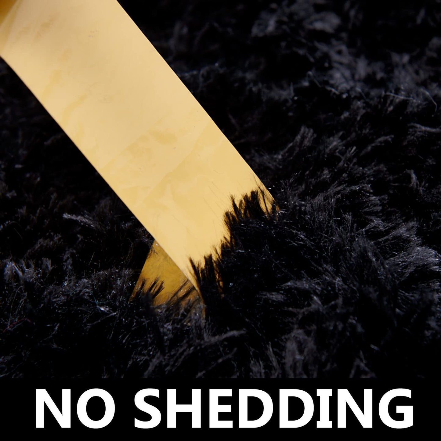 TABAYON Shag Area Rug, 4'x6' Black Indoor Ultra Soft Plush Rugs for Living Room, Non-Skid Modern Nursery Faux Fur Kids Room Home Decor