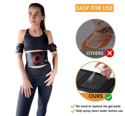 Abs Stimulator Muscle Training Fitness Workout Equipment Ab Core Toner Belt for Abdominal/Arm/Leg Full Set Fit 23''-60''