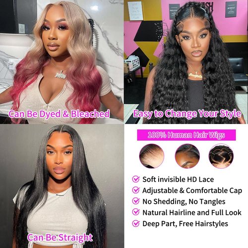 GCTDC Deep Wave Lace Front Wigs Human Hair 20 Inch Curly Human Hair Wig Pre Plucked 13x6 Lace Front Wigs Human Hair 200% Density Curly Wet and Wavy Human Hair Wig For Women Natural Color