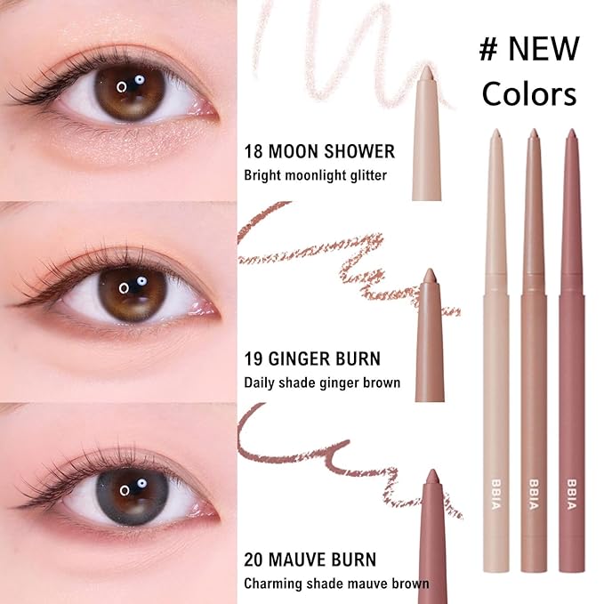 BBIA Last Auto Gel Eyeliner 17 Color – Multi-Use Longwear & Waterproof Mechanical Eye Liner Easy Drawing with Smooth Texture Smudge-Resistant Shadow & Glitter Vegan Korea Eye Makeup (04 MELLOW BROWN)