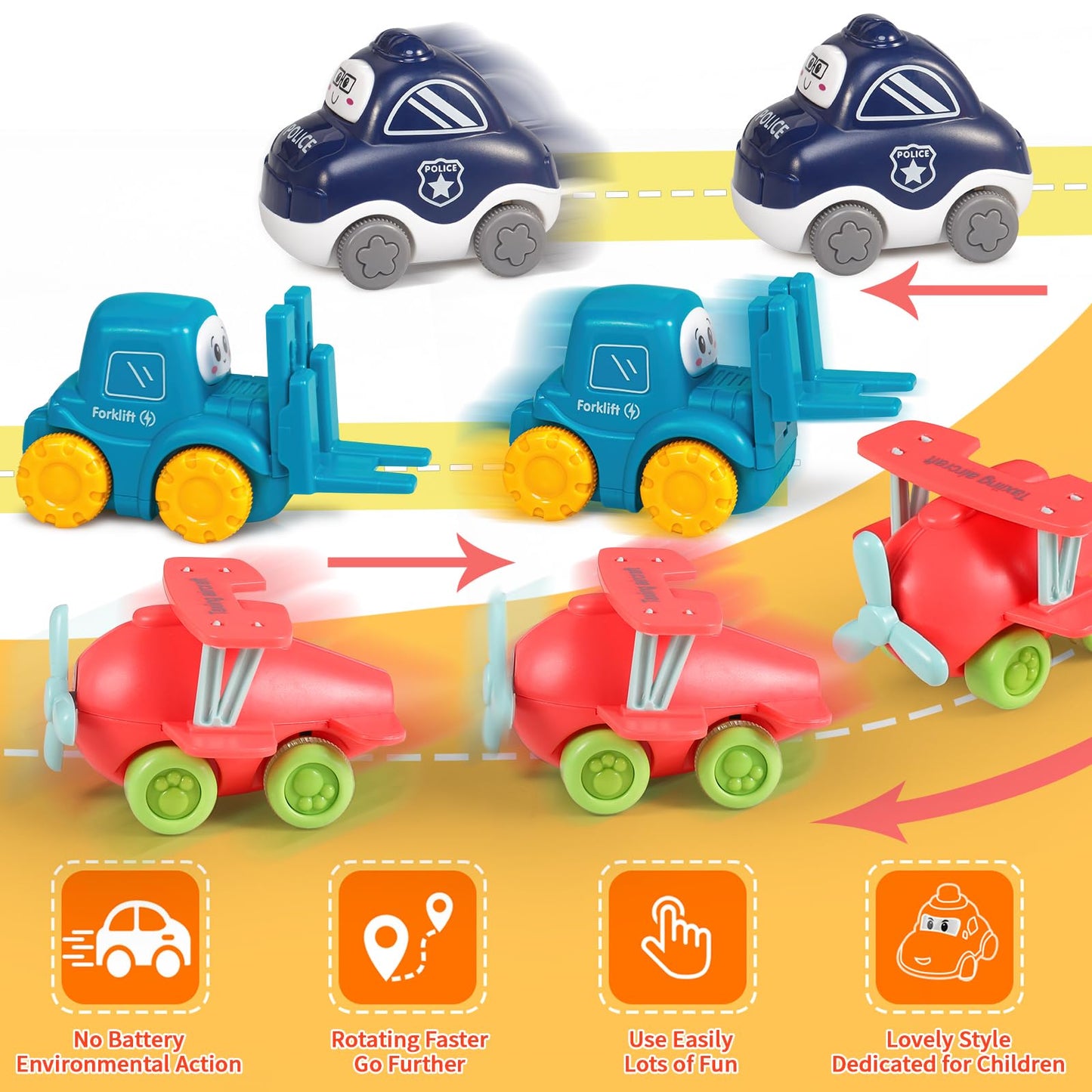 ALASOU 9 PCS Baby Cranes Car Toys with Playmat/Storage Bag|1st Birthday Gifts for Toddler Toys Age 1-2|Baby Toy for 1 2 Year Old Boy|1 2 Year Old Boy Birthday Gift for Infant 12 18 Months