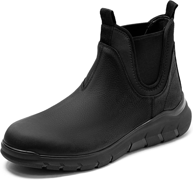 Arkbird Men's Wide Toe Box Oil-Waxed Leather Chelsea Boots for Daily Work Hiking Camping