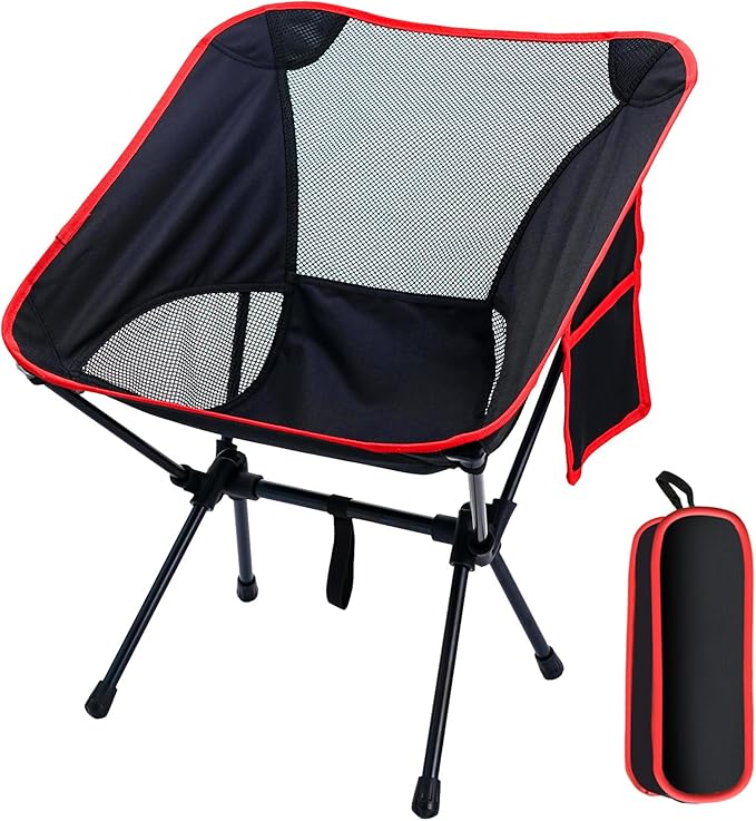 Doseno Backpacking Chair, Camping Chairs for Adults, Foldable Portable Chair for Outside Camp Sports Beach Travel Hiking