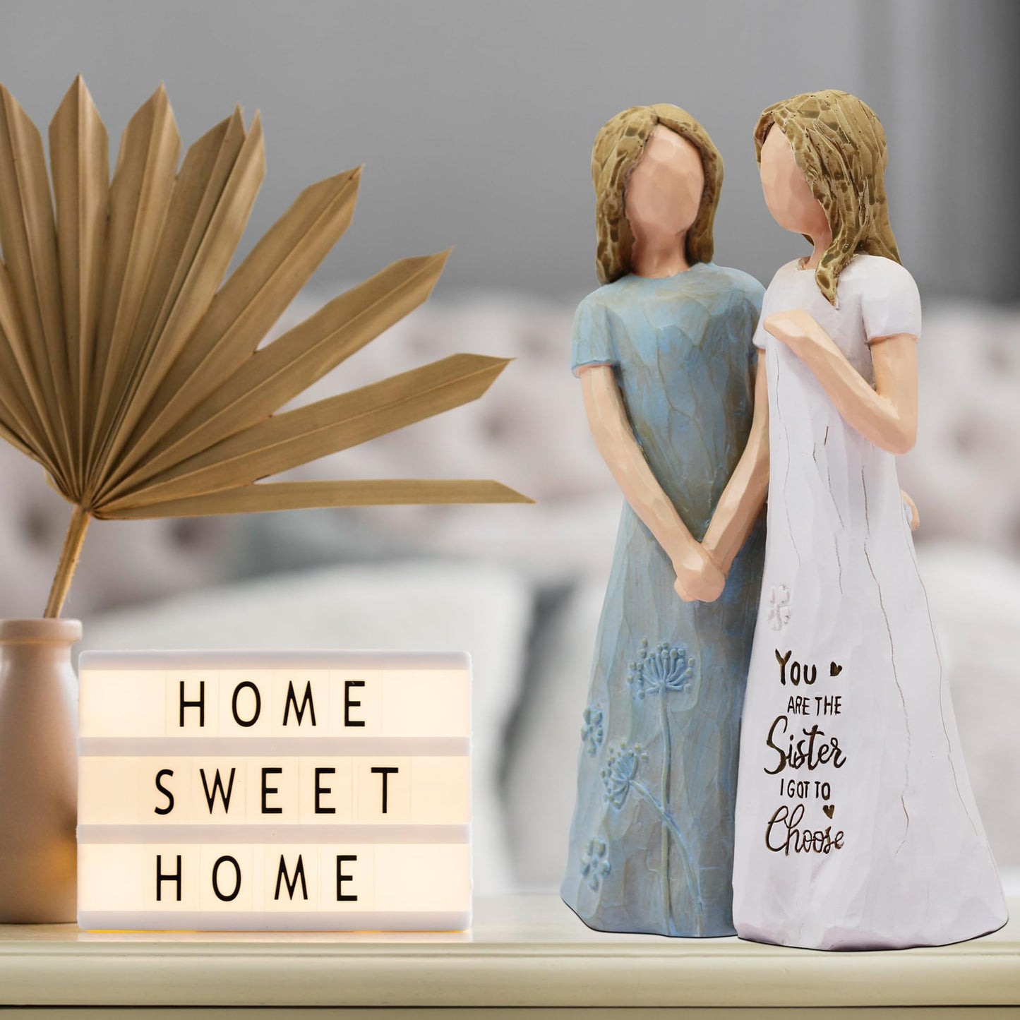 BORLESTA Friend Gifts for Women - Friendship Gifts, Gifts for Friends - You're The Sister I Got to Choose - Sister, Friend Birthday Gifts, Sister Gifts from Sister - Hand-Painted Figure（Blue）