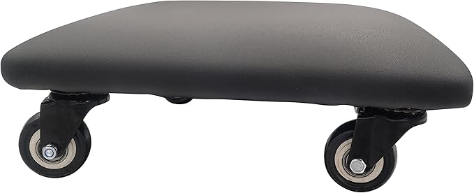 Btibpse Roller Seat 360 Degree Rotating Low Stool with Wheel Chair PU Leather Universal Swivel Wheels Stool for Home Office Fitness and Garage (Square Black)