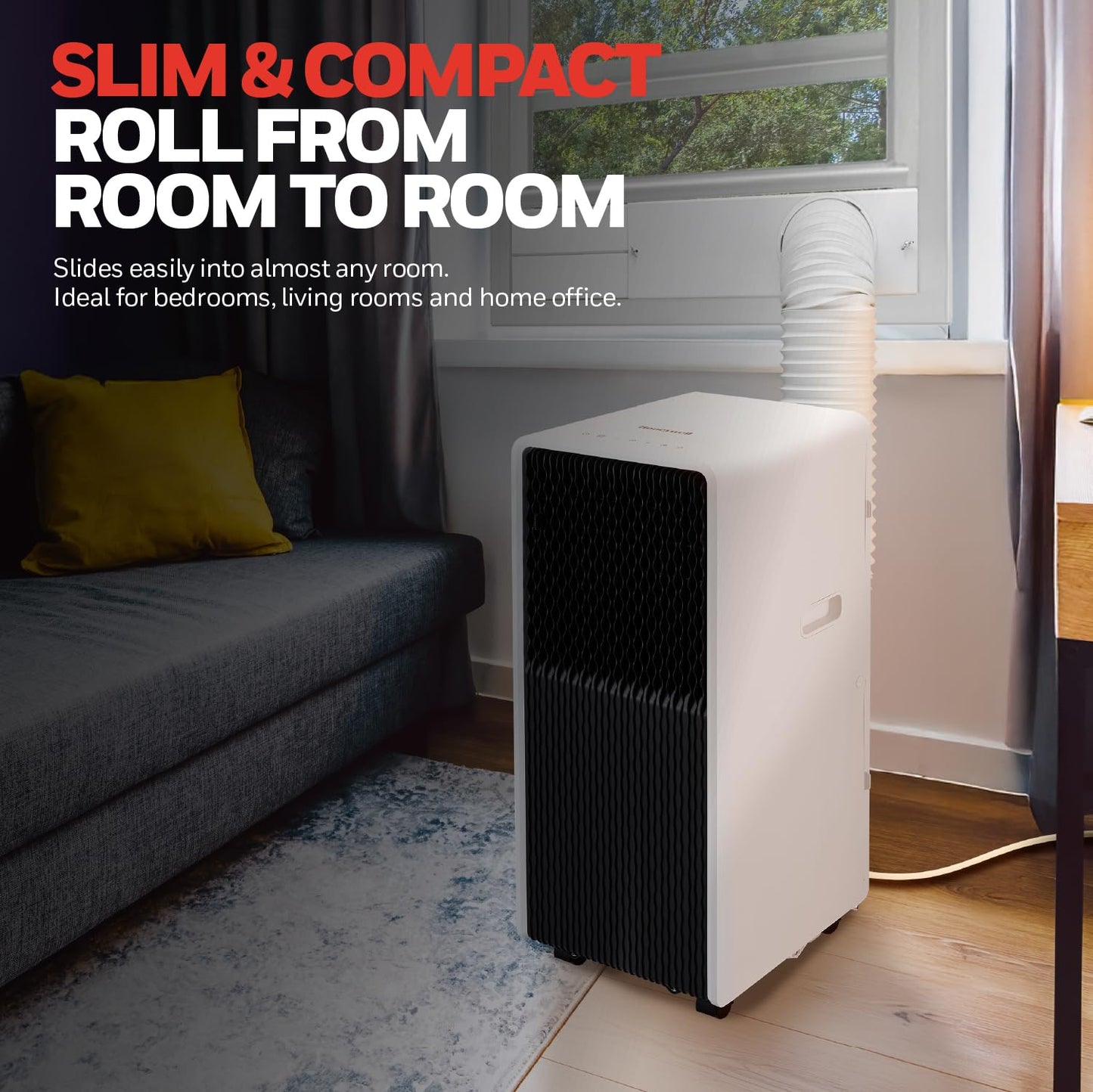 Honeywell 11,000 Btu Slim Portable Ac With Fan, Dehumidifier - Cools Up To 500 Sq. Ft., Hx2Cesawg8 (8,000 Btu Sacc)