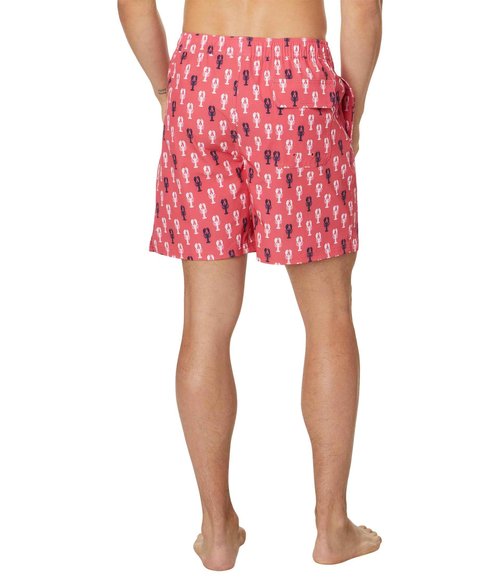 Vineyard Vines Men's Standard 7" Printed Chappy Trunks, Lobster Stack/Jetty Red Medium