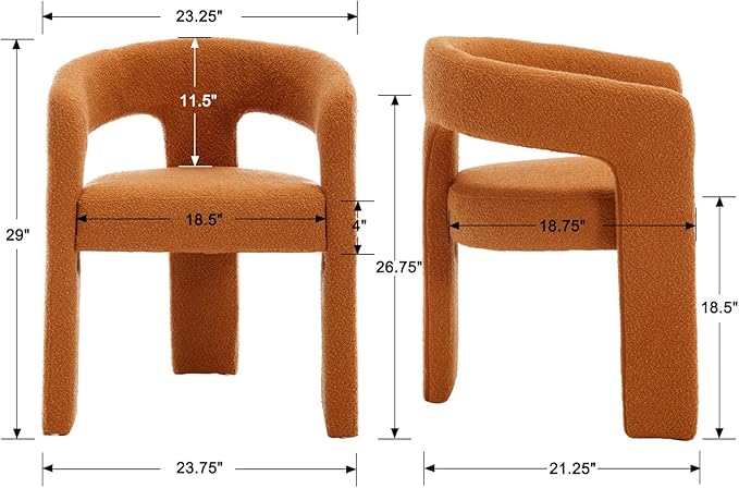 DAYALANE Modern Boucle Dining Chair, Sherpa Upholstered Accent Kitchen Chair with Arms Comfy Barrel Side Chair for Living Room/Home Office/Reception, Windsor Tan
