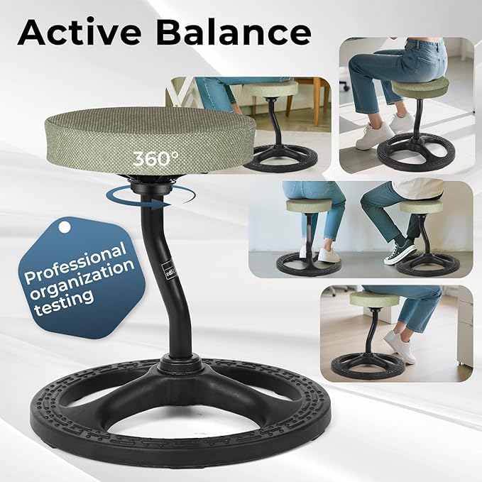 Upaloop ADHD Chair for Kids, Yoga Chairs for Adults, Wobble Stool Active Flexible Seating Desk Chair with Non-Slip Base and Washable Seat Cover for Stability, Balance, Yoga, Office, School, Classroom