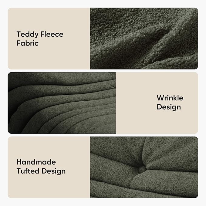 OTDMEL Bean Bag Chair for Adults, Fireside Togo Chair, BeanBag Chairs for Teens with High-Resilience Memory Foam, Non-Slip Base Compression Floor Lounge Sofa for Living Room, Bedroom