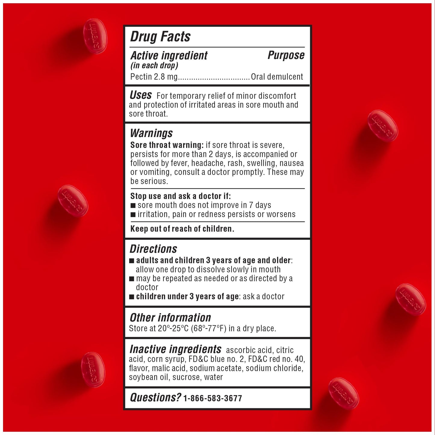 Ludens Deliciously Soothing Throat Drops, Wild Cherry Flavor, 90 Count (Pack of 4)