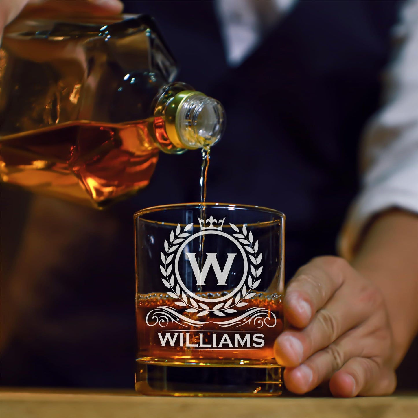Daddy Factory Personalized Whiskey Decanter Set, Custom Engraved Gift for Men, 25oz 750ml Liquor Decanter, Father's Day & Retirement Gifts