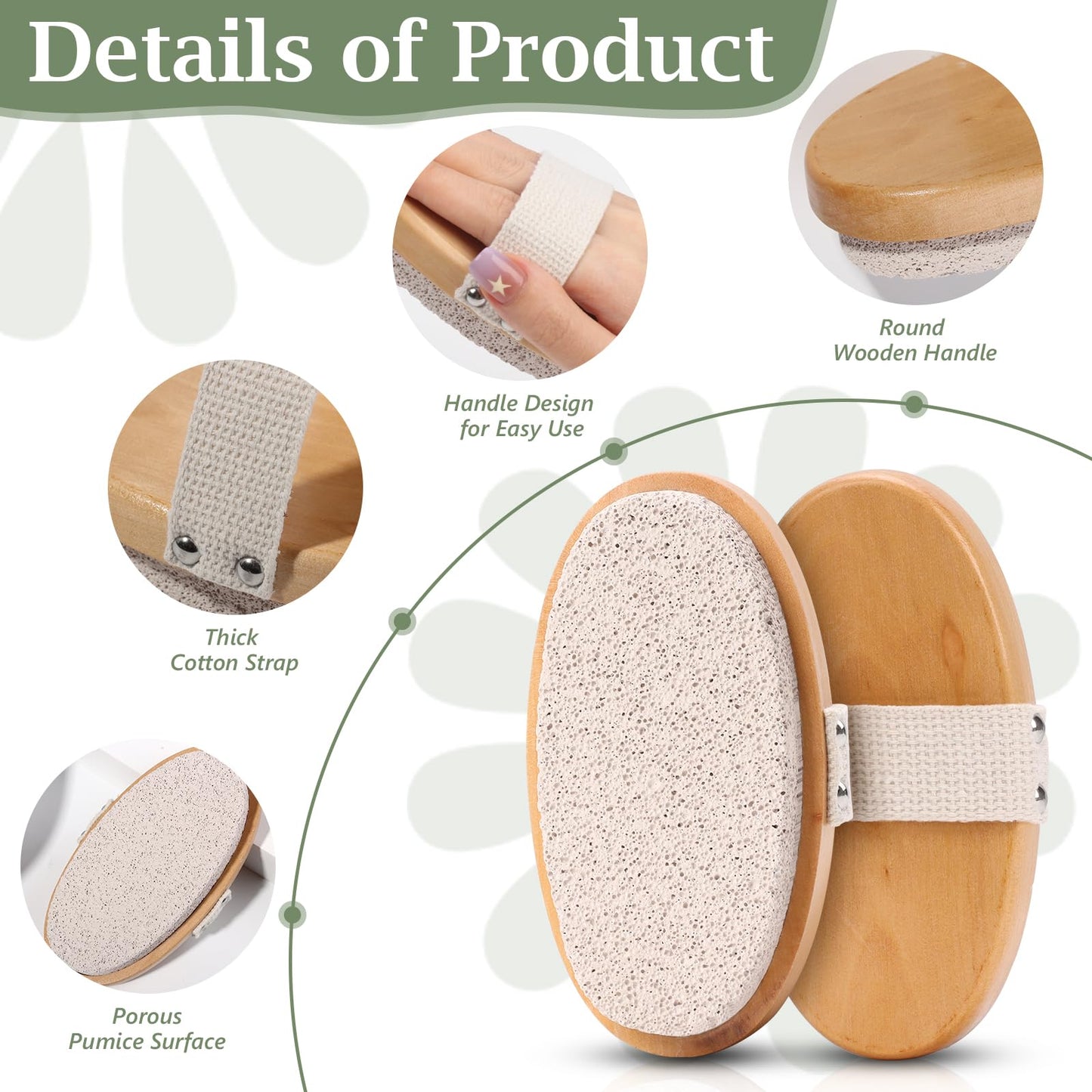 1 Pcs Pumice Stone for Feet with Handle Foot Scrubber Dead Skin Callus Remover Heel Scraper Pedicure Tool for Feet Hands Shower