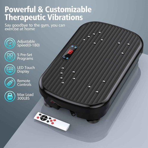 PUREROYI Vibration Plate Exercise Machine, Vibration Plate for Lymphatic Drainage 330 Lbs Capacity Whole Body Vibration Platform Machines Helps Weight Loss Shaping Toning Wellness Home Gyms Office