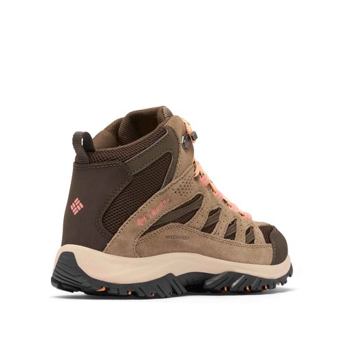 Columbia Womens Crestwood Mid Waterproof, Cordovan/Mud, 7.5