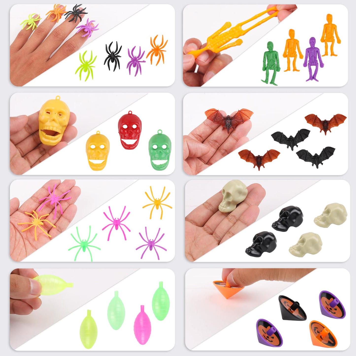 SULOLI 130pcs Halloween Party Toys Assortment, Halloween Toys Bulk for Kids Halloween Goodies Bags fillers Prizes Trick or Treat Classroom Party Supplies