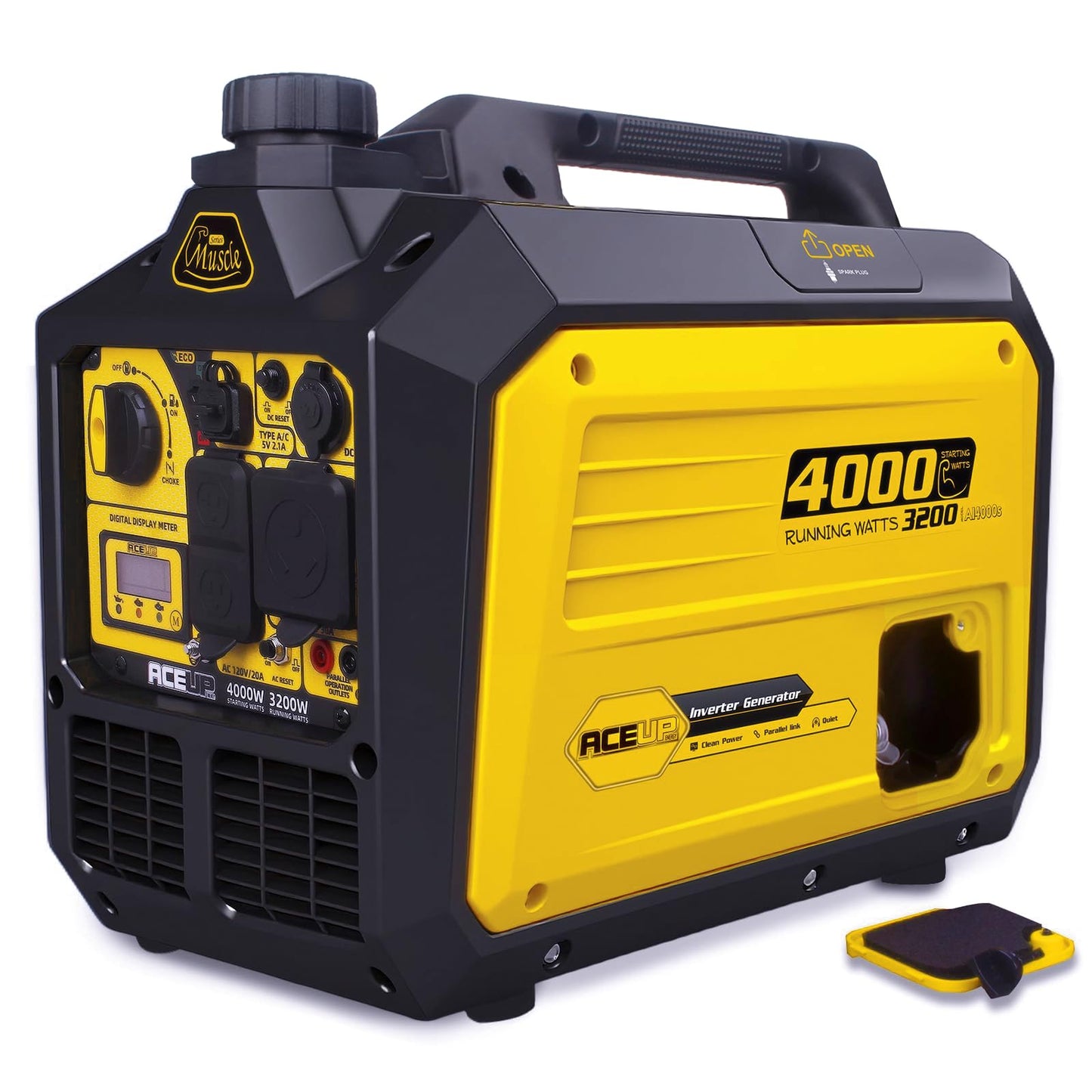 Aceup Energy 4000 Watt Portable Inverter Generator 149cc, Gas Quiet Generator for Home, RV-Ready, EPA Compliant