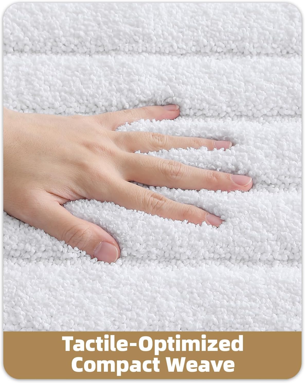 Color&Geometry Ultra Soft Bathroom Rugs Non Slip Washable,Absorbent Bath Mat Quick Dry,Premium Microfiber Plush Bathroom Rug for Bathtub and Shower Floor,White,24"x60"