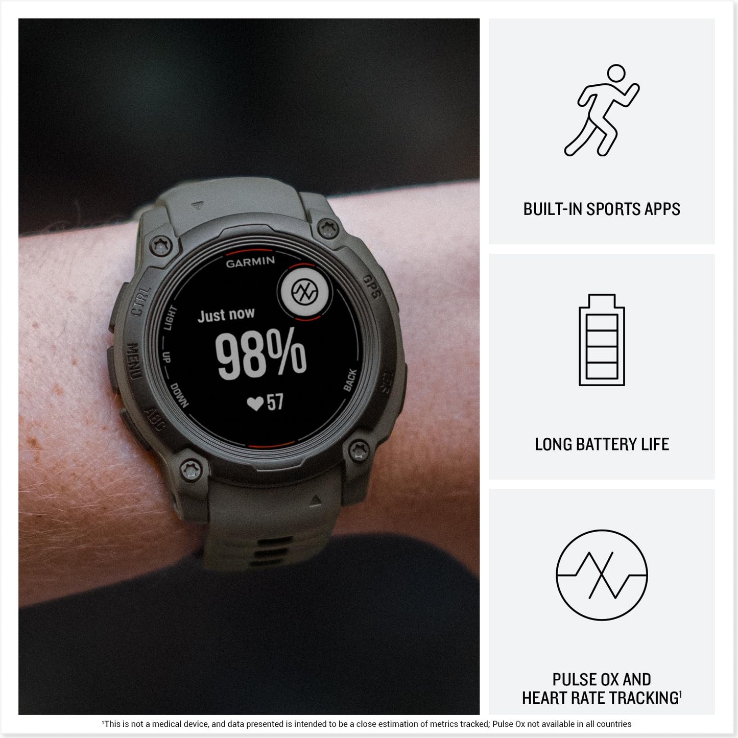 Garmin Instinct E 40Mm, Outdoor Gps Smartwatch, 24/7 Health Monitoring, Up To 14 Days Of Battery Life, Electric Lime/Twilight 01