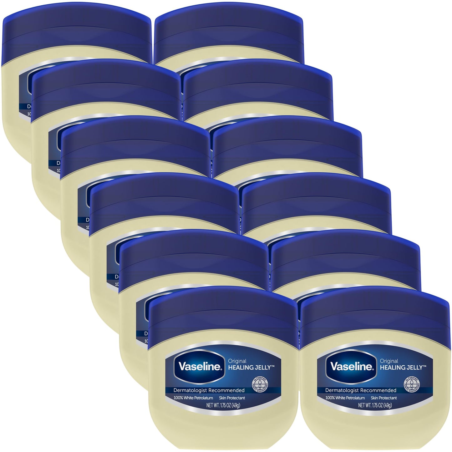 Vaseline Original Petroleum Jelly 1.75 oz (Pack of 12) - Hypoallergenic Moisturizer for Sensitive Skin