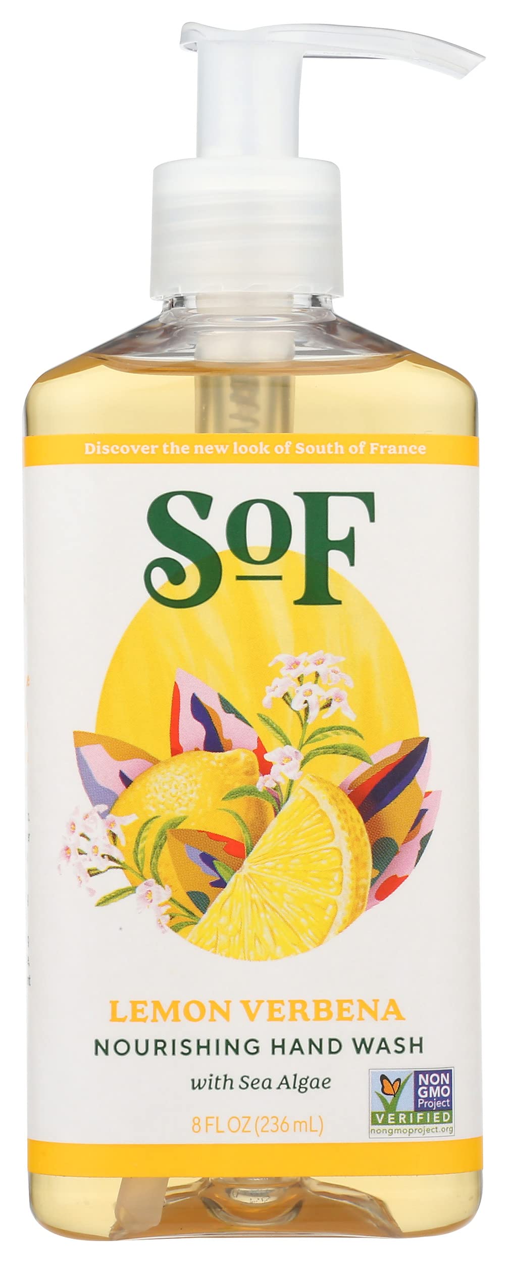 South of France Soothing Lemon Verbena Hand Wash, Gluten Free, Cruelty Free, 8 Ounce (Pack of 3)