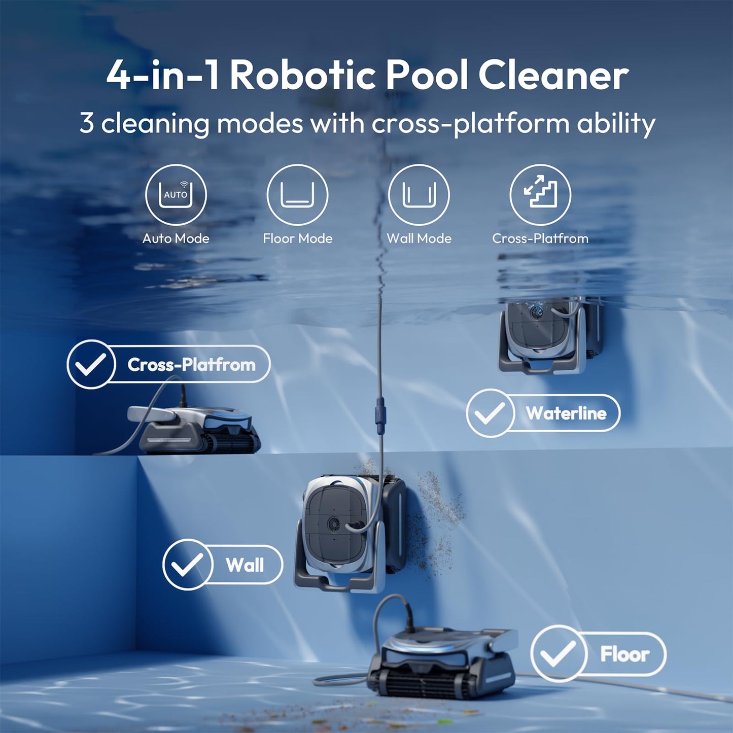 (2026 Upgrade) BUBLUE Bubot 800P Gen2 Robotic Pool Cleaner, Pool Vacuum for Inground Pools,with Smart Navigation, App Control & Scheduling, Cleans Floor/Wall/Waterline, for Pools up to 1,076 Sq.Ft.