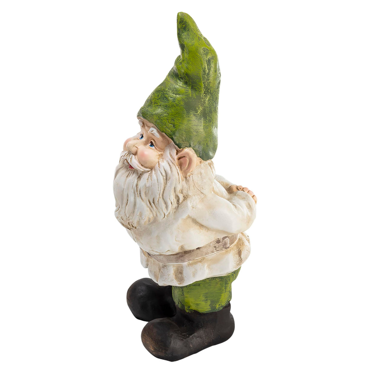 Alpine Corporation 12" Tall Traditional Outdoor Garden Gnome Yard Statue Decoration