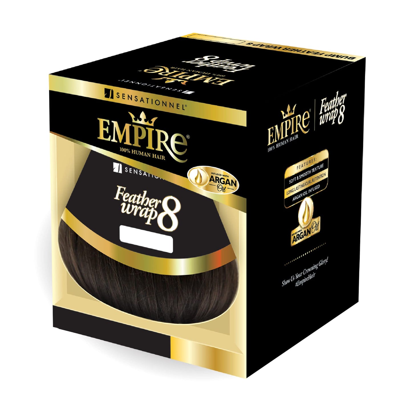 Sensationnel Empire bump weaving hairextension - feather wrap 8 inch human hair short bun weave styling (613 BLONDE)