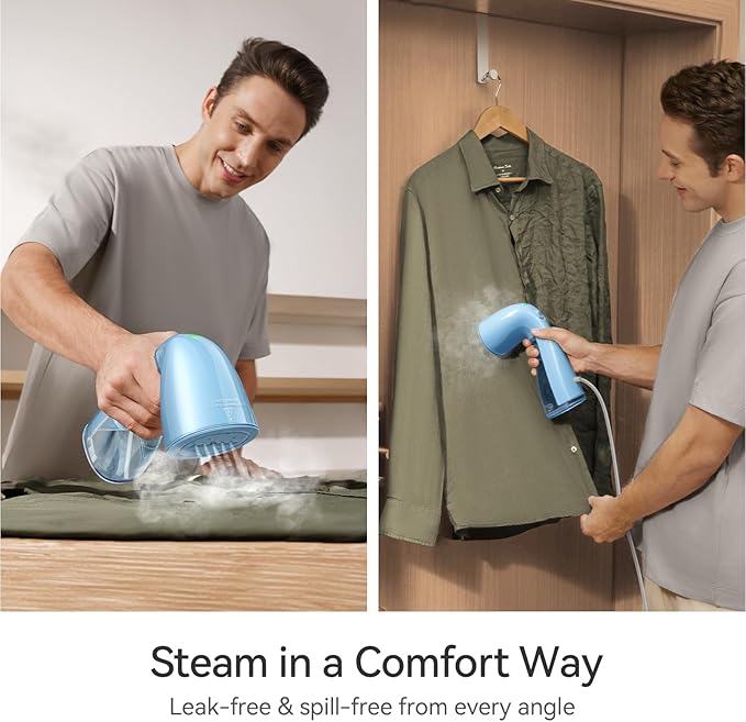 HiLIFE Steamer for Clothes, 1100W Clothes Steamer, Fast Wrinkle Removal with Large 300ml Tank, Ideal for All Fabrics, Easy to Use, Compact and Portable Travel Garment Steamer