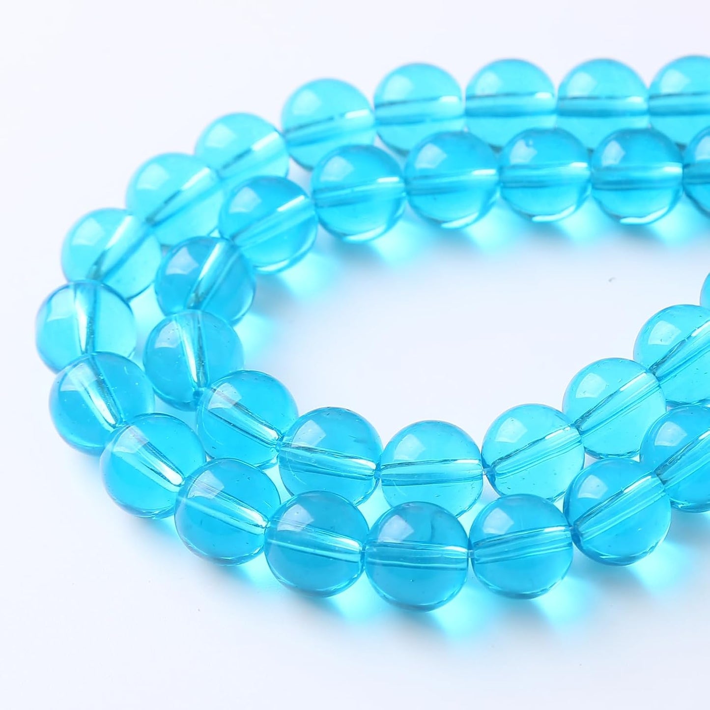36pcs 10mm Topaz Blue Crystal Glass Beads Round Loose Spacer Beads for Jewelry Making DIY Bracelet Necklace Healing Power Stone Beads (Blue Crystal Glass, 10mm)