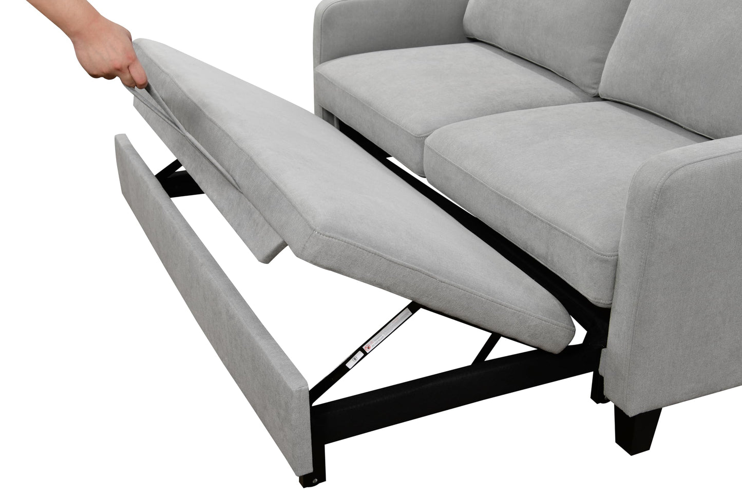ZIGHTH 69'' Queen Size Sleeper Sofa Couch with Pullout Bed, Convertible Futon Loveseat Sofas with Adjustable Backrest, Comfy Couches Beds for Living Room, Light Grey