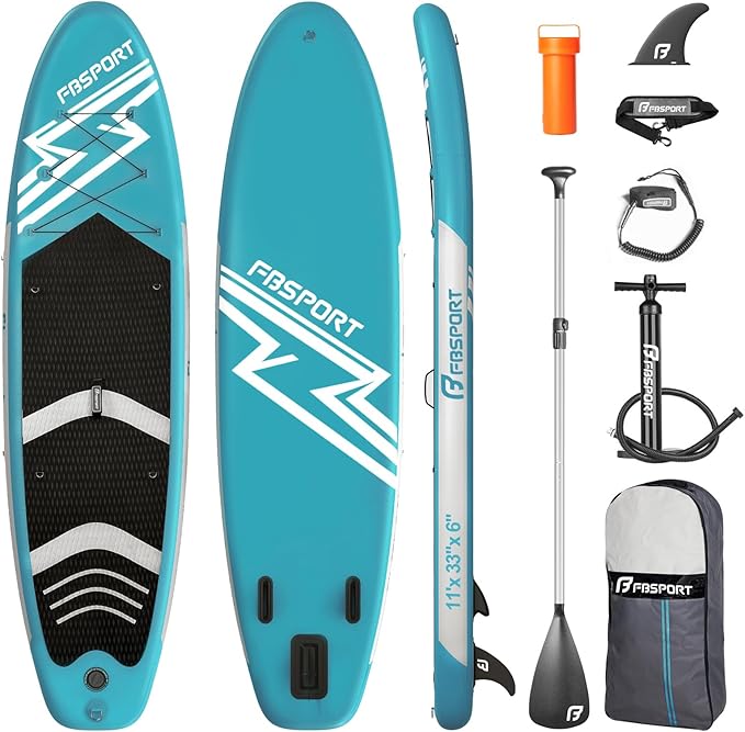 FBSPORT 11' Premium Stand Up Paddle Board, Yoga Board with SUP Accessories & Carry Bag | Wide Stance, Surf Control, Non-Sl...