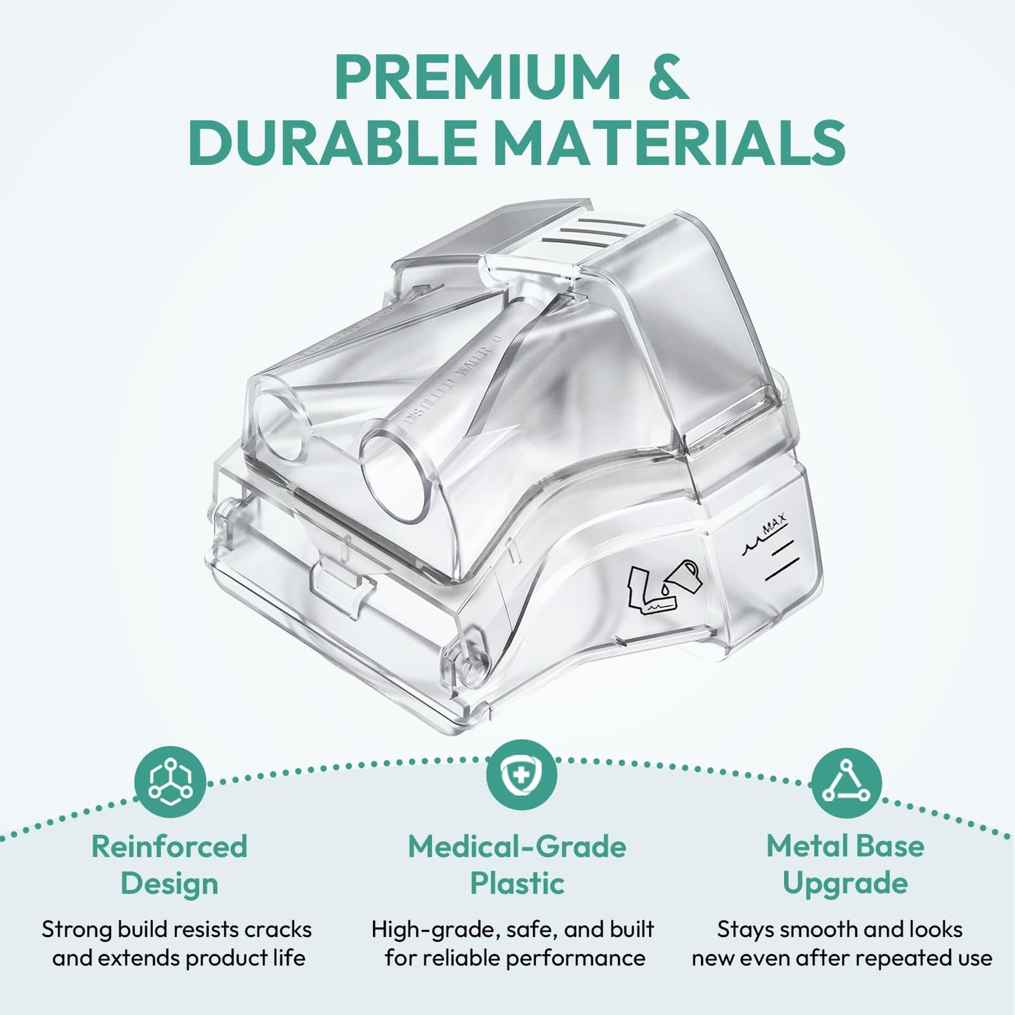 Replacement Water Chamber Comparible with Airsense 10 & AirCurve 10 with 20 Pack Filters, Replacement Humidifier Tank Compatible with S10 Series, CPAP Supplies and Accessories