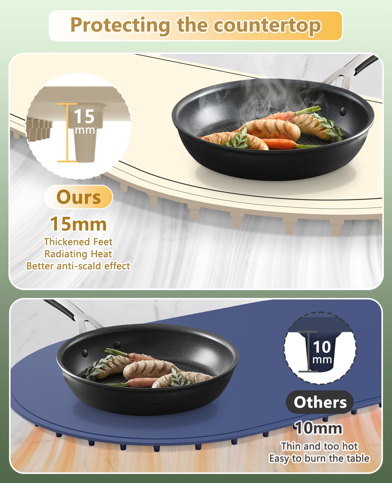 Warming Mat for Food,Temperature Adjustable Food Warmers for Parties Buffet with Timer,Silicone Food Warming Trays with Heat Proof Base,Roll Up Food Heating Mat for Home & Travel(Beige)