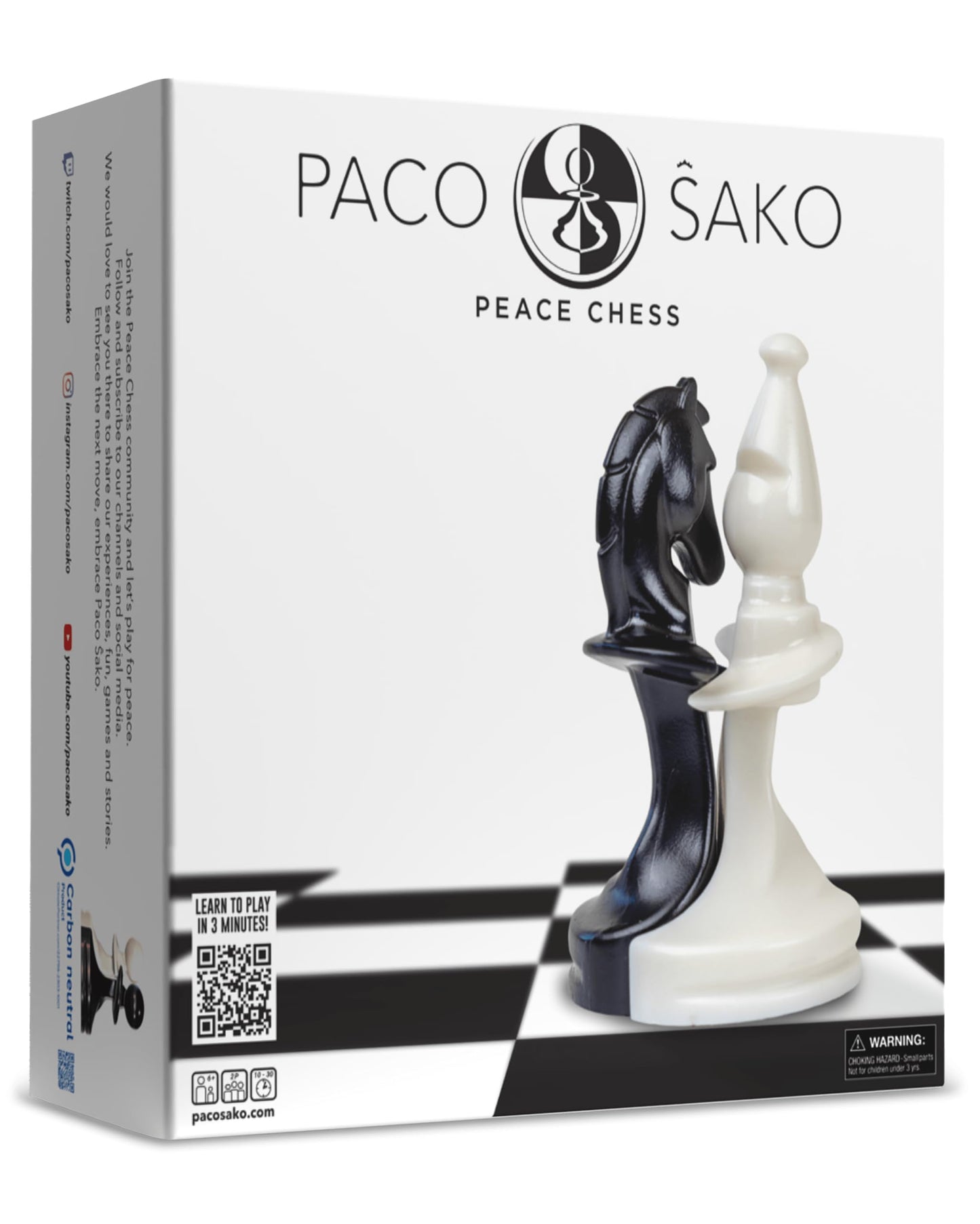 Paco Sako Peace Chess Game, Super Fun for Chess Lovers, Make Peace While Playing Chess, not War - Chess Set Board Game for Peace Makers | 2-Players