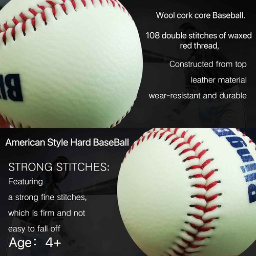 blingbelief Super Bright Glow in The Dark Baseball, LED Charging Light Up Luminous Baseball, Official Size and Weight Baseballs with Carrying Bag-Carrying Bag,Baseballsx3