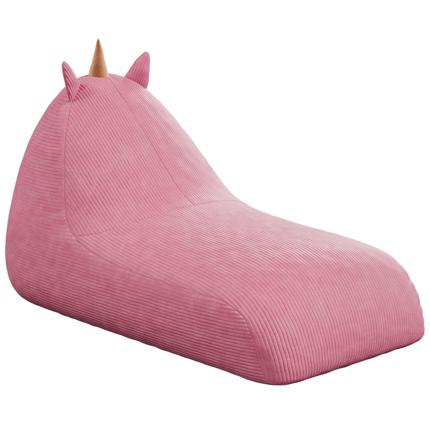 COMAX Bean Bag Chairs for Kids, Unicorn Kid Beanbag Chair with Filler, Toddler Lounge Bean Chair Corduroy, Lazy Floor Lounger for Girls and Boys Stuffed, Pink