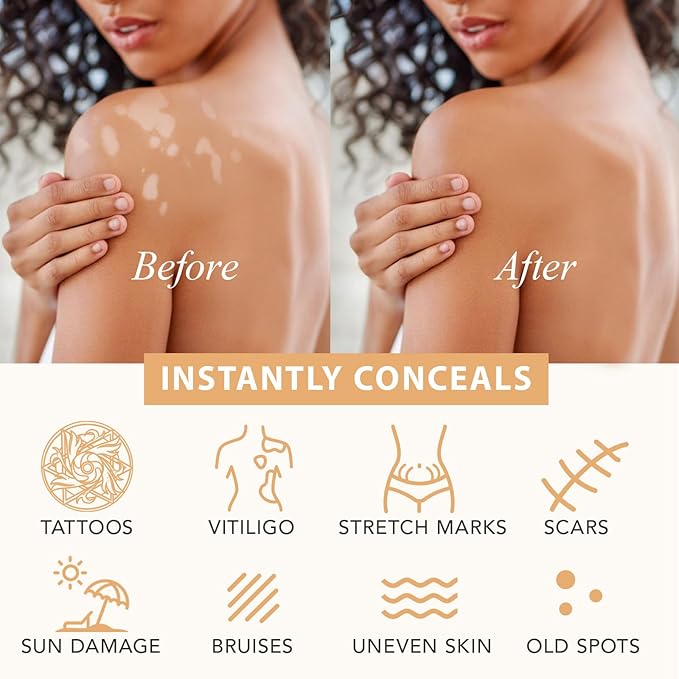 Dulele Leg and Body Makeup Foundation, Leg Makeup Waterproof No Transfer, Medium, Leg Vein Cover up Makeup for Varicose Veins, Body Scar Cover up for Tattoo Concealer