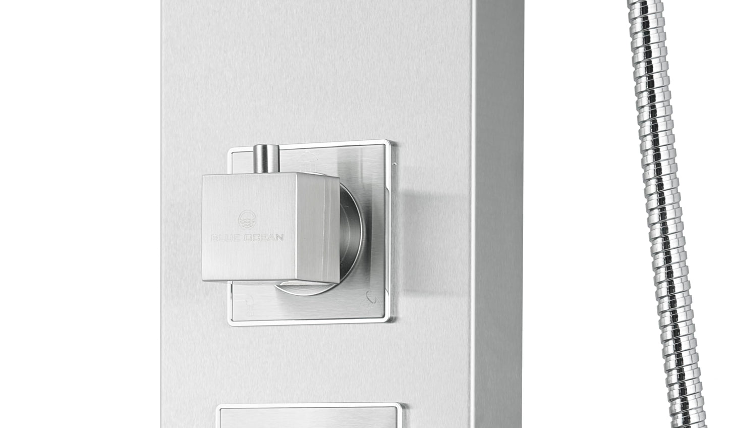 Blue Ocean 48" Stainless Steel SPS822A Shower Panel Tower with Rainfall Shower Head and Spout
