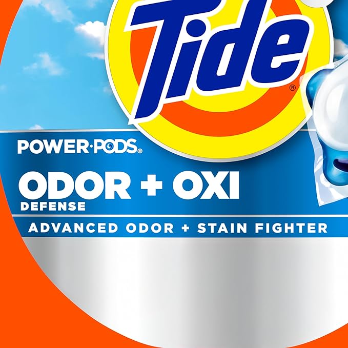 Tide Odor Defense + Oxi Laundry Detergent Pacs, Original Scent, 32 Count, Advanced Odor + Stain Fighter