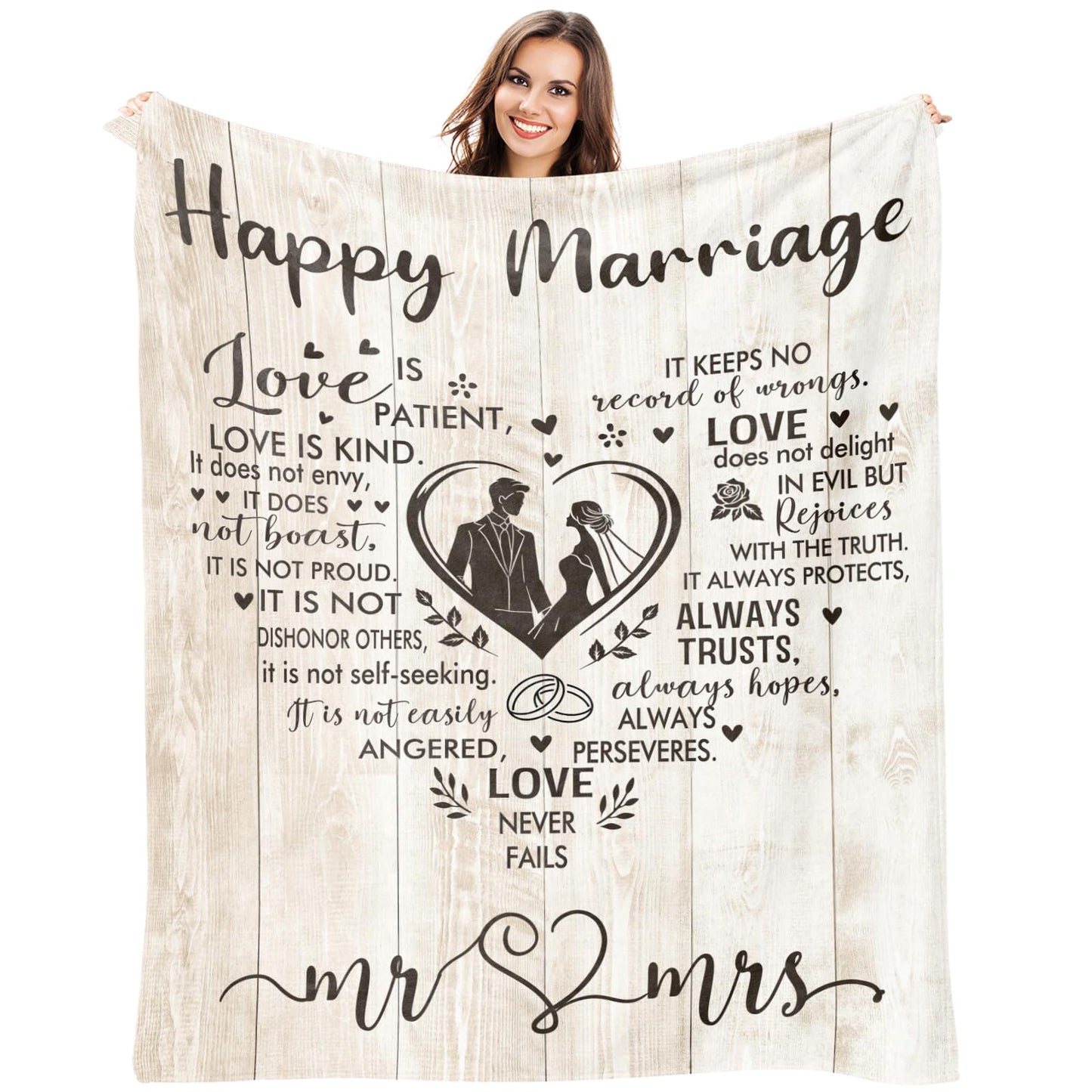 Kazdan Wedding Gifts for Couples 2025 Blanket, Bridal Shower Gifts, Engagement Gifts for Couples, Newlyweds, Bridal Shower Gifts for Bride to Be, Anniversary Mr and Mr Throw Blanket 50"x60"