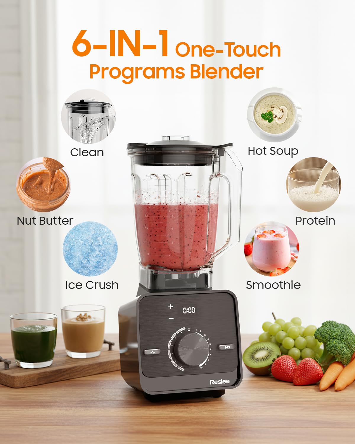Professional High Power Blender, 2026 Upgraded 3.5HP Motor 30000 RPM, Heavy Duty Countertop Blender for Frozen Fruit & Ice, Hot Soup & Nut Milk, Smoothie Maker, 56oz Eastman Tritan Jar, 10 Speeds