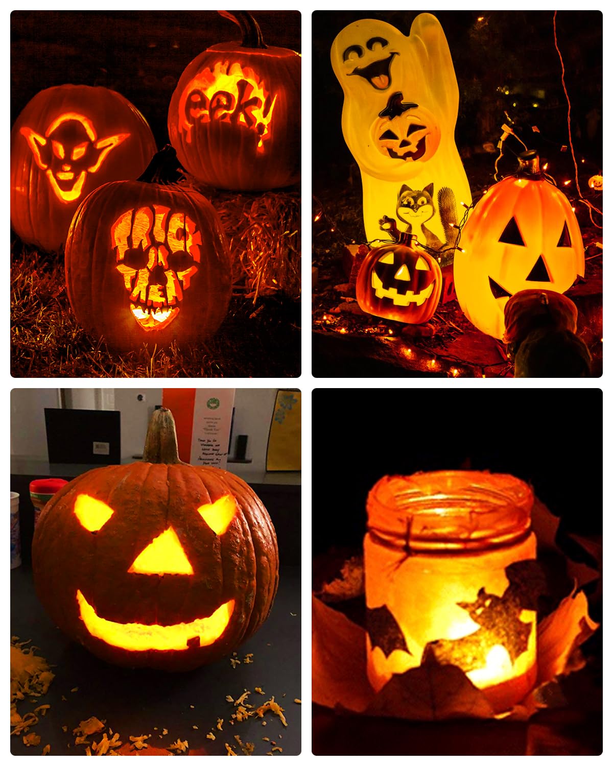 Luditek 6-Pack Halloween LED Pumpkin Lights with Remote and Timer, Battery Operated Orange Jack-O-Lantern Light for Halloween Decor, Flameless Candles for Pumpkin Decorations