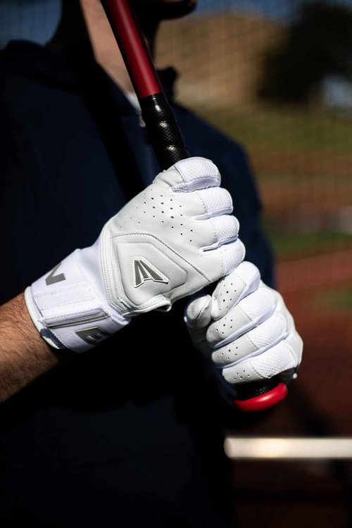 Easton | MAV PRO LOCKED IN Baseball Batting Gloves | White/White | Adult Medium