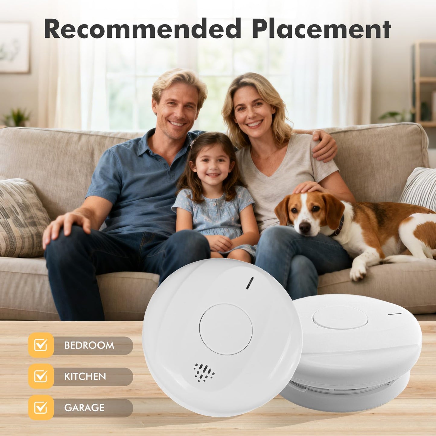 Smoke Detector Smoke and Carbon Monoxide Detector Smoke Detector Carbon Monoxide detectors 10-Year Battery Life, Battery-Powered Smoke and Carbon Monoxide Alarm Combination 3 Pack