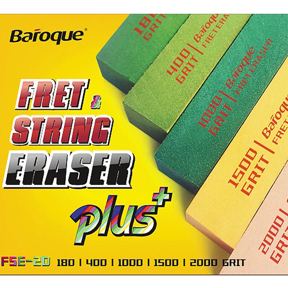 Baroque Fret Polishing Erasers With 180 & 400 & 1000 & 1500 & 2000 Grits Abrasive Rubber Blocks,Bass Guitar String Cleaner,Set O
