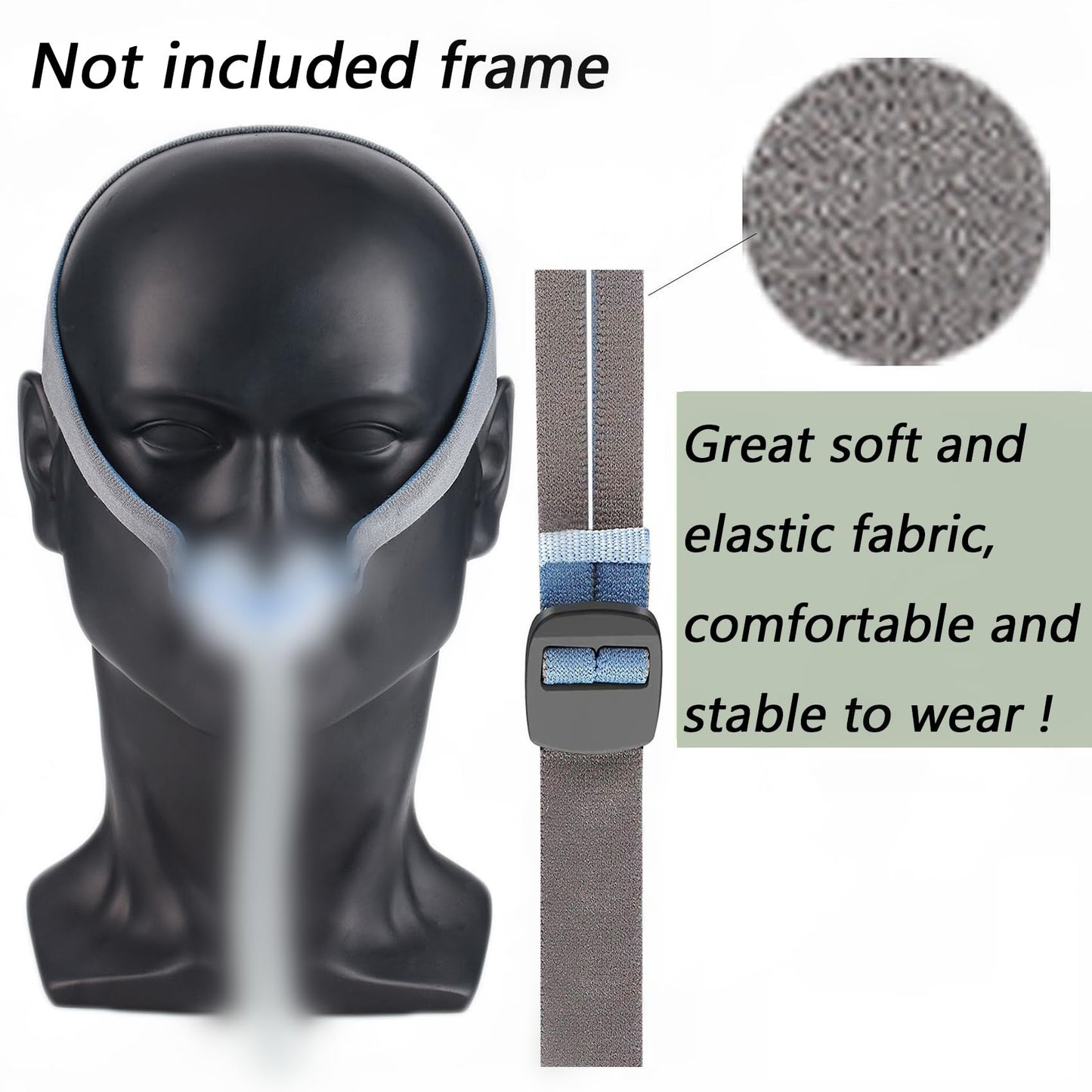 2 Pack Advanced Upgraded P10 Replacement Headgear Straps with 2 Strap Covers Fit for Airfit P10/N30, Fully Adjustable Quick-fit Design Premium Elastic Soft Material